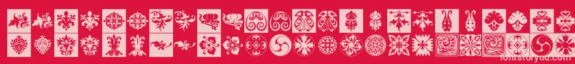 フォントPrt Ornament6 – 赤い背景にピンクのフォント