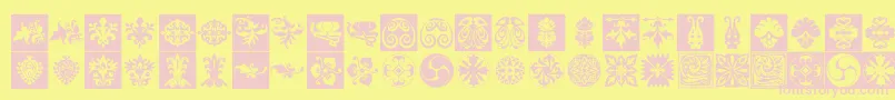 Prt Ornament6 Font – Pink Fonts on Yellow Background