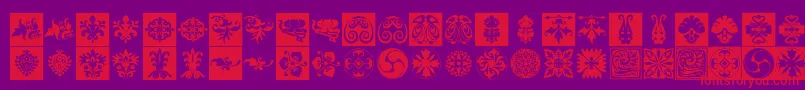 Saiba mais sobre a fonte Prt Ornament6 Fonte Prt Ornament6 – fontes vermelhas em um fundo violeta