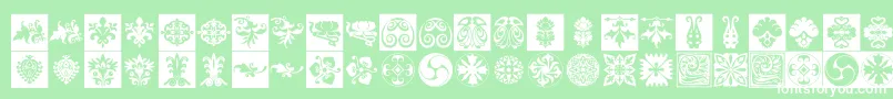 Prt Ornament6 Font – White Fonts on Green Background