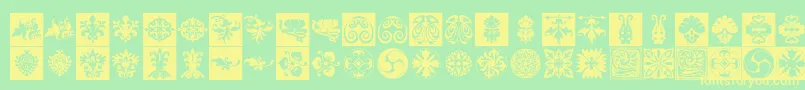 Prt Ornament6 Font – Yellow Fonts on Green Background