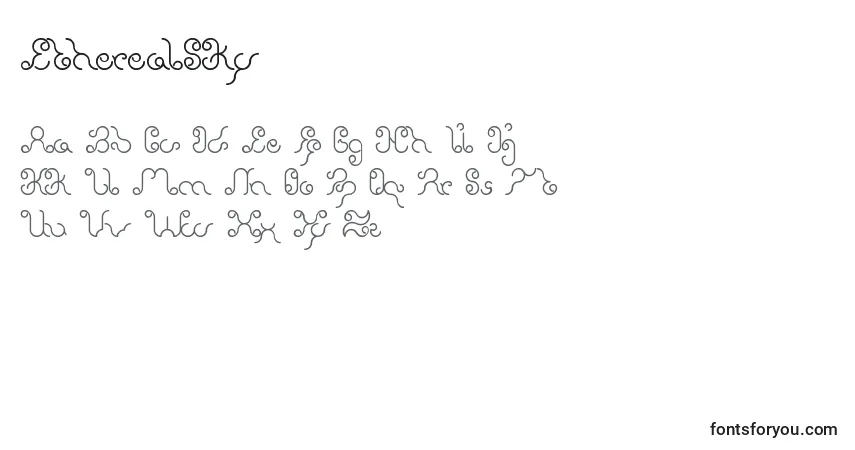 Schriftart EtherealSky (90295) – Alphabet, Zahlen, spezielle Symbole