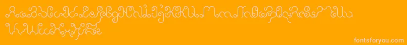 EtherealSky-Schriftart – Rosa Schriften auf orangefarbenem Hintergrund