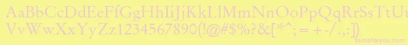 Garyowen Font – Pink Fonts on Yellow Background