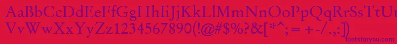 Garyowen Font – Purple Fonts on Red Background