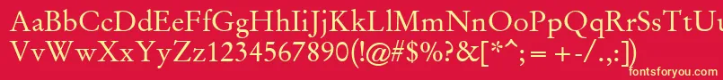 Garyowen Font – Yellow Fonts on Red Background