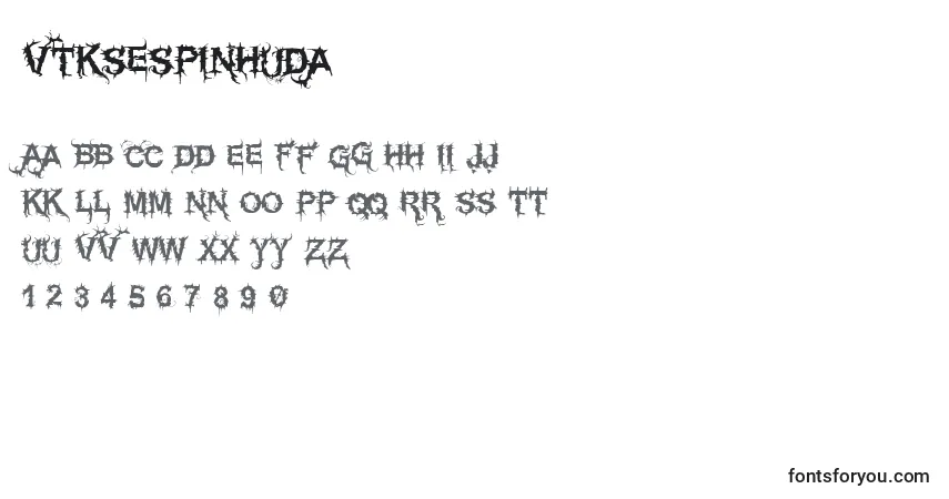 Vtksespinhuda Font – alphabet, numbers, special characters