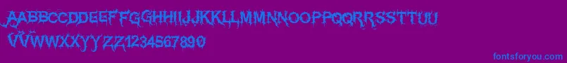 Шрифт Vtksespinhuda – синие шрифты на фиолетовом фоне