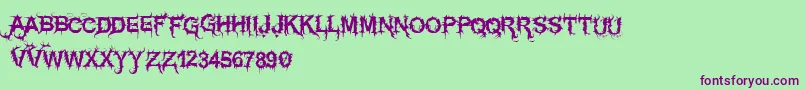 Шрифт Vtksespinhuda – фиолетовые шрифты на зелёном фоне