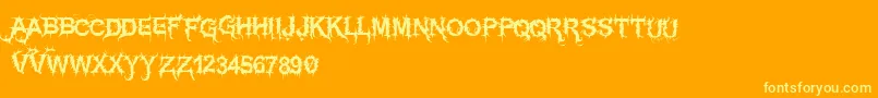 Vtksespinhuda Font – Yellow Fonts on Orange Background