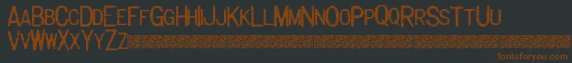 Majorlabel-Schriftart – Braune Schriften auf schwarzem Hintergrund
