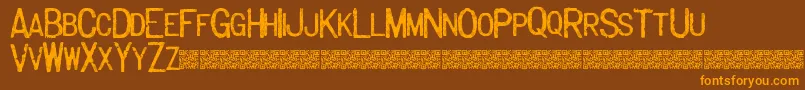 Majorlabel-Schriftart – Orangefarbene Schriften auf braunem Hintergrund