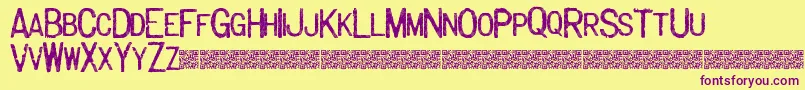 Majorlabel Font – Purple Fonts on Yellow Background