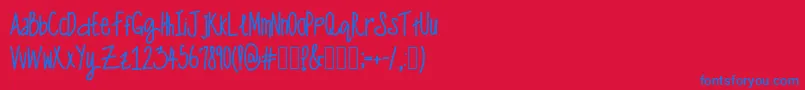 OneManWolfPack-fontti – siniset fontit punaisella taustalla