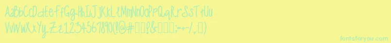 OneManWolfPack Font – Green Fonts on Yellow Background