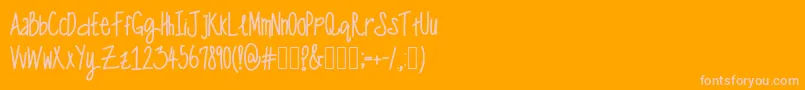 OneManWolfPack-Schriftart – Rosa Schriften auf orangefarbenem Hintergrund