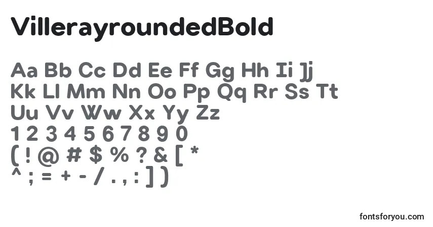 Шрифт VillerayroundedBold – алфавит, цифры, специальные символы