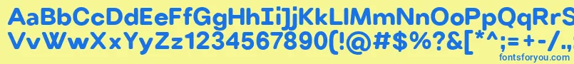 VillerayroundedBold Font – Blue Fonts on Yellow Background