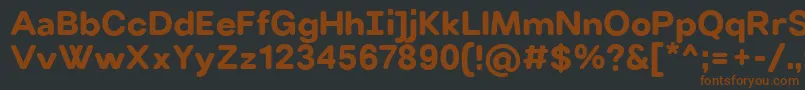 Шрифт VillerayroundedBold – коричневые шрифты на чёрном фоне