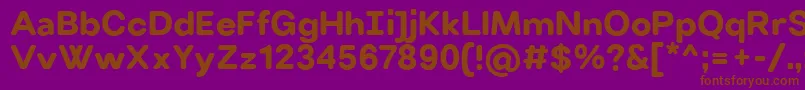 フォントVillerayroundedBold – 紫色の背景に茶色のフォント