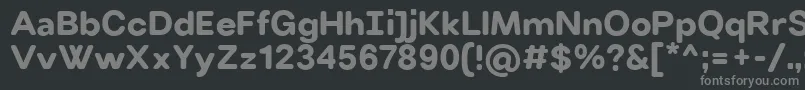 VillerayroundedBold-fontti – harmaat kirjasimet mustalla taustalla