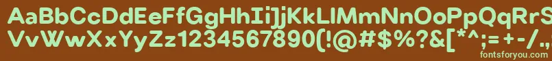 フォントVillerayroundedBold – 緑色の文字が茶色の背景にあります。