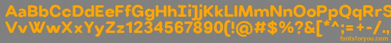 フォントVillerayroundedBold – オレンジの文字は灰色の背景にあります。