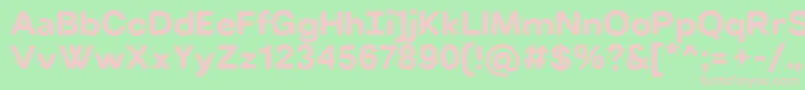 VillerayroundedBold-fontti – vaaleanpunaiset fontit vihreällä taustalla