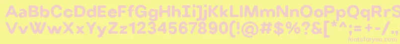 VillerayroundedBold-fontti – vaaleanpunaiset fontit keltaisella taustalla