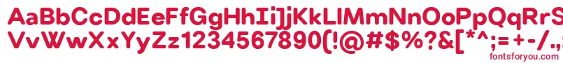 フォントVillerayroundedBold – 白い背景に赤い文字