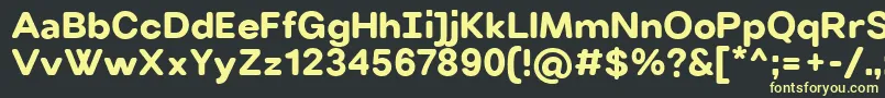 フォントVillerayroundedBold – 黒い背景に黄色の文字