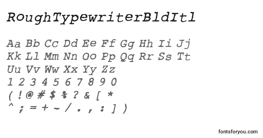 Schriftart RoughTypewriterBldItl – Alphabet, Zahlen, spezielle Symbole