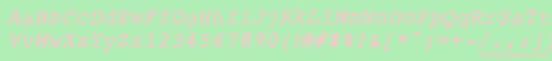 RoughTypewriterBldItl Font – Pink Fonts on Green Background