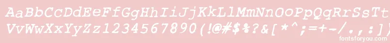 RoughTypewriterBldItl Font – White Fonts on Pink Background