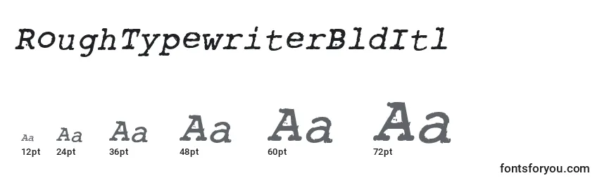 RoughTypewriterBldItl Font Sizes