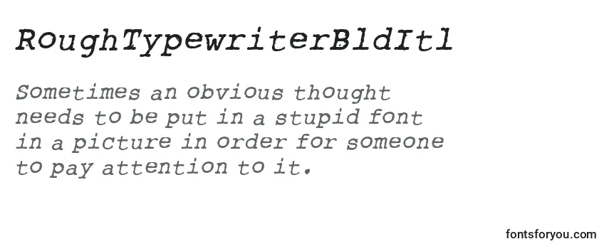 Review of the RoughTypewriterBldItl Font