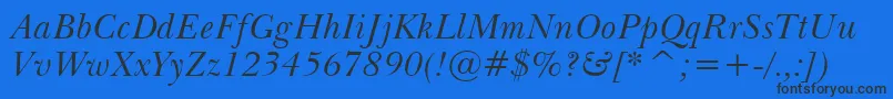 ImperialItalic Font – Black Fonts on Blue Background