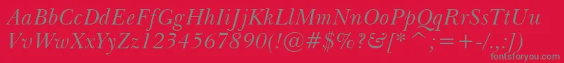 ImperialItalic Font – Gray Fonts on Red Background