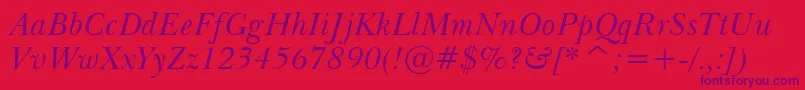 ImperialItalic Font – Purple Fonts on Red Background