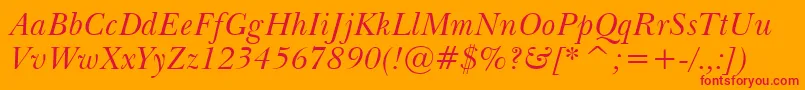 ImperialItalic Font – Red Fonts on Orange Background