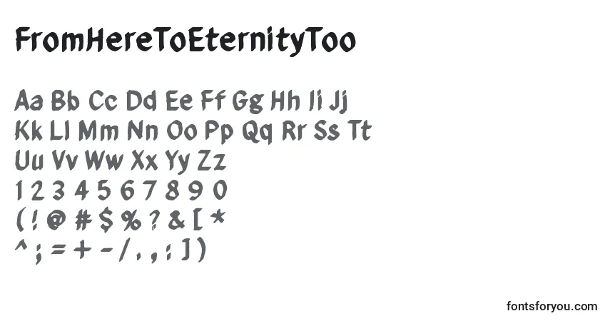 A fonte FromHereToEternityToo – alfabeto, números, caracteres especiais