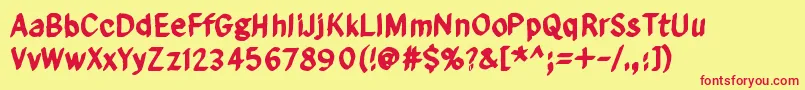 FromHereToEternityToo Font – Red Fonts on Yellow Background