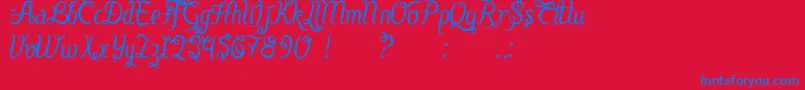 Fatchu Font – Blue Fonts on Red Background