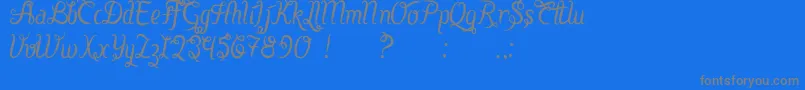 Fatchu-Schriftart – Graue Schriften auf blauem Hintergrund