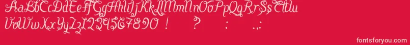 Fatchu-Schriftart – Rosa Schriften auf rotem Hintergrund