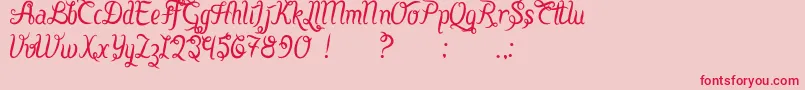 フォントFatchu – ピンクの背景に赤い文字