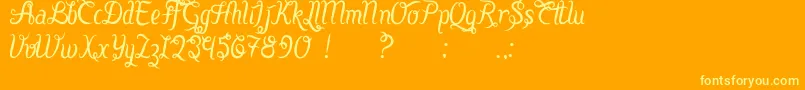 Fatchu-Schriftart – Gelbe Schriften auf orangefarbenem Hintergrund