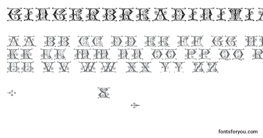GingerbreadInitialsフォント–アルファベット、数字、特殊文字