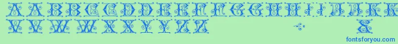 GingerbreadInitials Font – Blue Fonts on Green Background