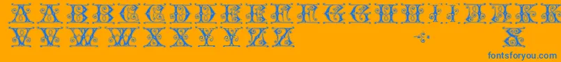 GingerbreadInitials Font – Blue Fonts on Orange Background